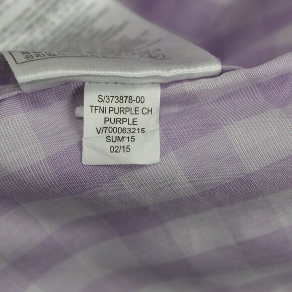 Banana Republic Shirt Men XL 17-17 1/2,  35/36 Purple Non-Iron Tailored Slim L/S - Picture 10 of 14